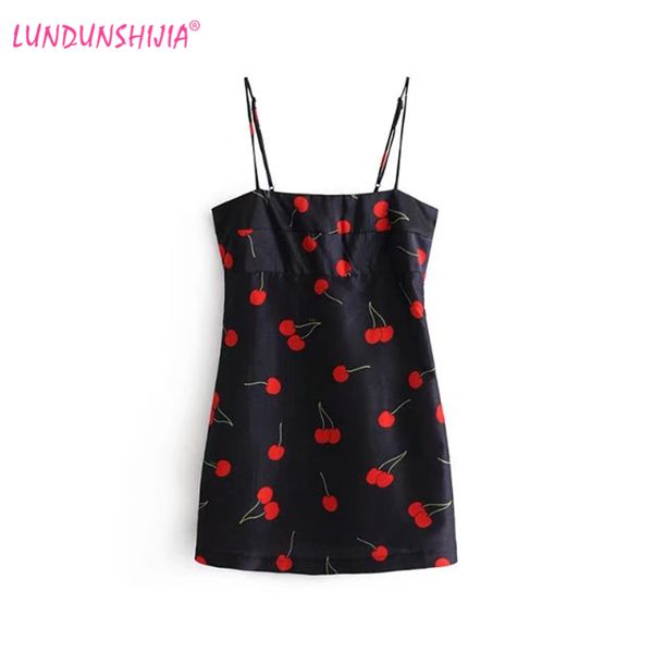 lundunshijia 2018 women summer dress sleeveless cherry printed mini dress women spaghetti strap dresses vestidos, White;black
lundunshijia 2018 women summer dress sleeveless cherry printed mini dress women spaghetti strap dresses vestidos, White;black