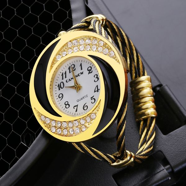 cansnow creative gold stainless steel bracelet watches women watch ladies casual rhinestone wrist watch clock, Slivery;brown
cansnow creative gold stainless steel bracelet watches women watch ladies casual rhinestone wrist watch clock, Slivery;brown
