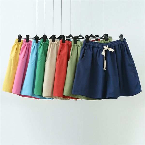 2016 summer shorts women 8 color linen elastic plus size girls high waist casual shorts, White;black
2016 summer shorts women 8 color linen elastic plus size girls high waist casual shorts, White;black