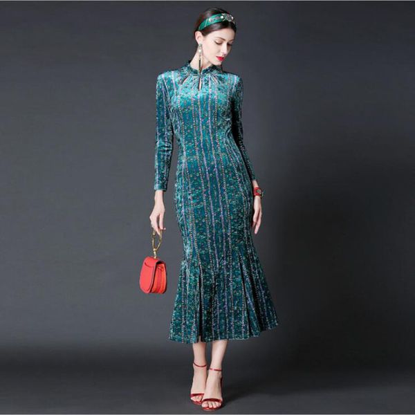 new fashion 2017 designer runway winter dress women's long sleeve velvet hollow out mermaid dress, White;black
new fashion 2017 designer runway winter dress women's long sleeve velvet hollow out mermaid dress, White;black