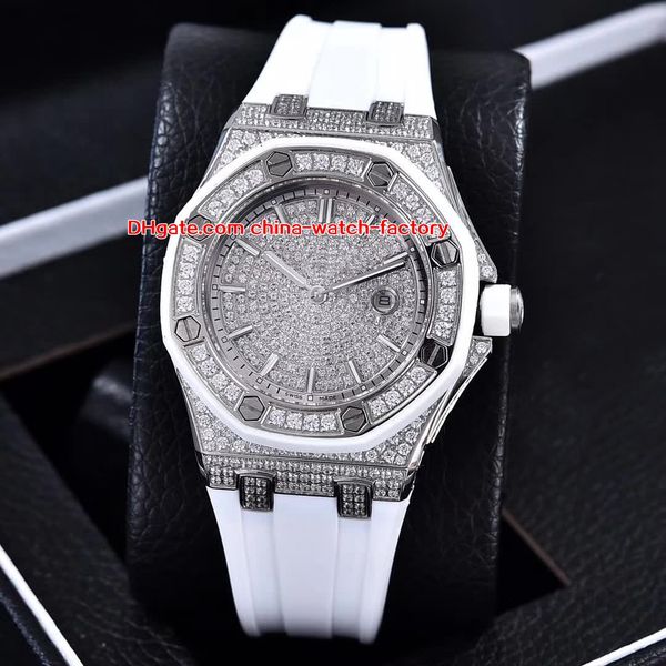 5 style elling watch 37mm offshore full diamond bezel rubber asia 9015 movement mechanical automatic ladies women's watches, Slivery;brown
5 style elling watch 37mm offshore full diamond bezel rubber asia 9015 movement mechanical automatic ladies women's watches, Slivery;brown