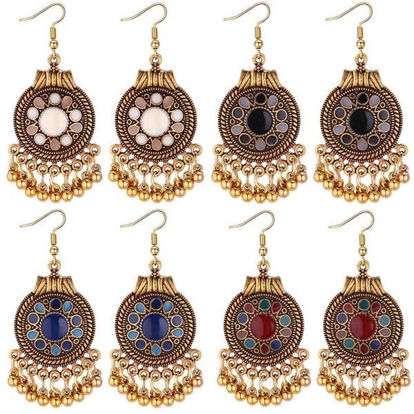 2018 new european and american retro folk style fashion drop oil metal ball tassel women drop earrings, Silver
2018 new european and american retro folk style fashion drop oil metal ball tassel women drop earrings, Silver