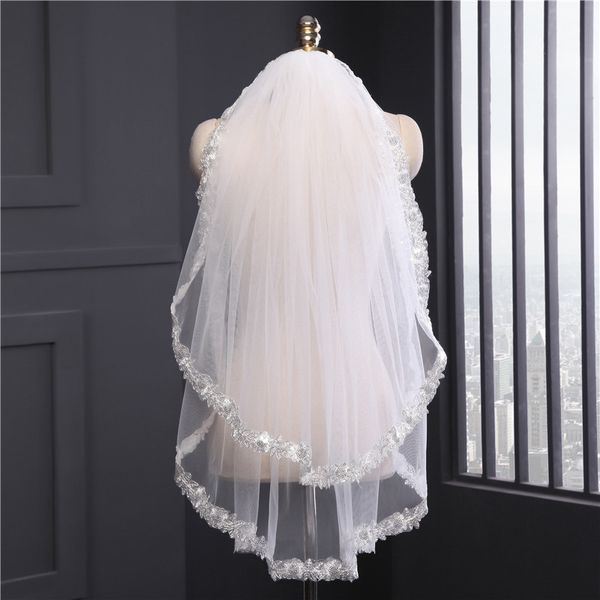 2018 new long white ivory wedding veil appliques lace beaded bridal veils bride wedding accessories for wedding dresses qc1197, Black
2018 new long white ivory wedding veil appliques lace beaded bridal veils bride wedding accessories for wedding dresses qc1197, Black