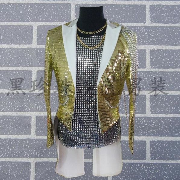 gold paillette men tuxedo suits designs homme terno stage costumes for singers men sequin blazer dance clothes star style, White;black
gold paillette men tuxedo suits designs homme terno stage costumes for singers men sequin blazer dance clothes star style, White;black