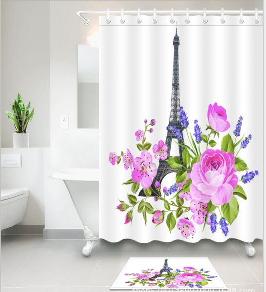 romantic flower tower pattern 3d print custom waterproof bathroom modern shower curtain polyester fabric bathroom curtain door mat sets
romantic flower tower pattern 3d print custom waterproof bathroom modern shower curtain polyester fabric bathroom curtain door mat sets