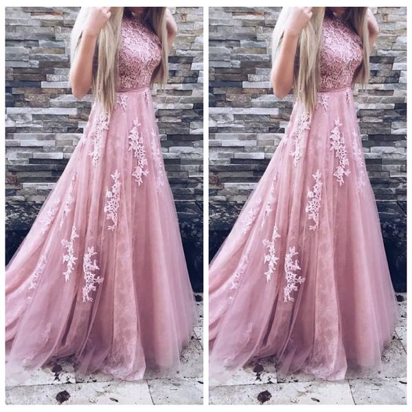 2019 sheer long prom dresses a line appliques lace sleeveless with belt blush pink formal evening gowns prom dress party dress, Black
2019 sheer long prom dresses a line appliques lace sleeveless with belt blush pink formal evening gowns prom dress party dress, Black