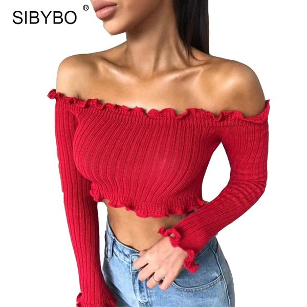sibybo off shoulder knitted t shirt women crop 2017 autumn long sleeve white slim nightclub cropped tees shirts s920
sibybo off shoulder knitted t shirt women crop 2017 autumn long sleeve white slim nightclub cropped tees shirts s920