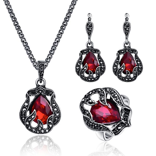 fashion antique silver vintage jewelry sets red green large crystal hollow exquisite pendant necklace 3pcs women party jewelry
fashion antique silver vintage jewelry sets red green large crystal hollow exquisite pendant necklace 3pcs women party jewelry