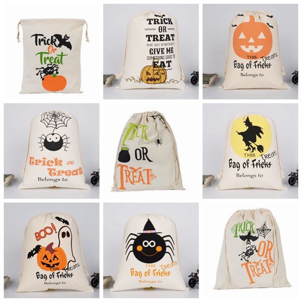 

halloween pumpkin bags hallowmas sacks gift bags drawstring candy bag tricks or treat printed halloween party favor organizer 9 designs yw38