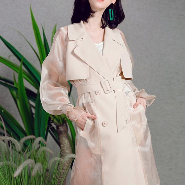 nanastyle tulle mesh patchwork windbreaker female lantern sleeve sashes summer thin long trench double breasted coat vintage, Tan;black
nanastyle tulle mesh patchwork windbreaker female lantern sleeve sashes summer thin long trench double breasted coat vintage, Tan;black