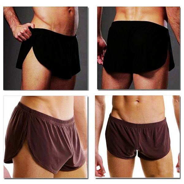 new men underpants bottoms ice silk men shorts casual homes family breech comfortable loose side split shorts w3, White;black
new men underpants bottoms ice silk men shorts casual homes family breech comfortable loose side split shorts w3, White;black