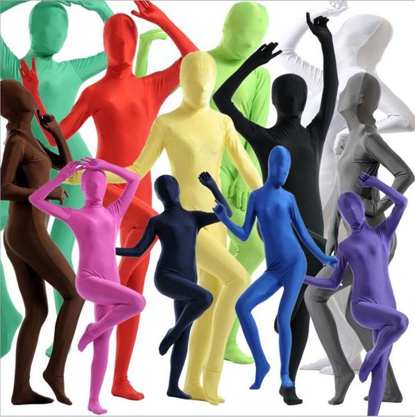 

plus size new full body many colors lycra spandex cosplay clothes skin suit catsuit halloween zentai costumes kid, Black