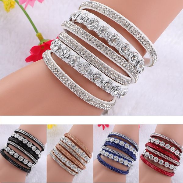 new multilayer crystal wrap bracelet rhinestone deluxe bracelet double wrap leather bangle jewelry accessories for women gift, Golden;silver
new multilayer crystal wrap bracelet rhinestone deluxe bracelet double wrap leather bangle jewelry accessories for women gift, Golden;silver