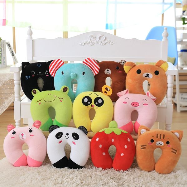 

wholesale- comfortable multi-color cartoon animal u shaped travel neck pillow cotton pillows support head rest cushion ing