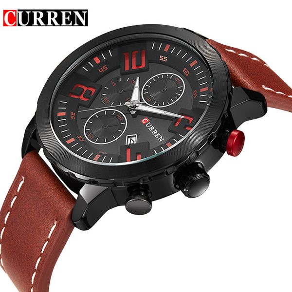 curren clock male 3d red number 3 dial design black case brown genuine leather strap men quartz watches relogio heren waterproof, Slivery;brown
curren clock male 3d red number 3 dial design black case brown genuine leather strap men quartz watches relogio heren waterproof, Slivery;brown