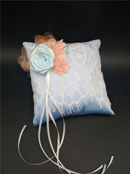 15x15cm new wedding ring pillow with ribbons blue lace wedding ring holder marriage ring cushion bearer wedding party decoration a010
15x15cm new wedding ring pillow with ribbons blue lace wedding ring holder marriage ring cushion bearer wedding party decoration a010