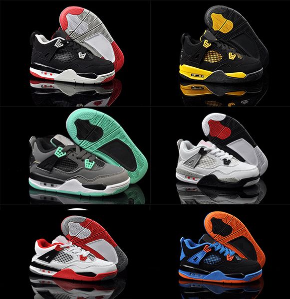 Дети 4 чистые деньги баскетбол обувь мужская 4S разводят роялти белый цемент спорт