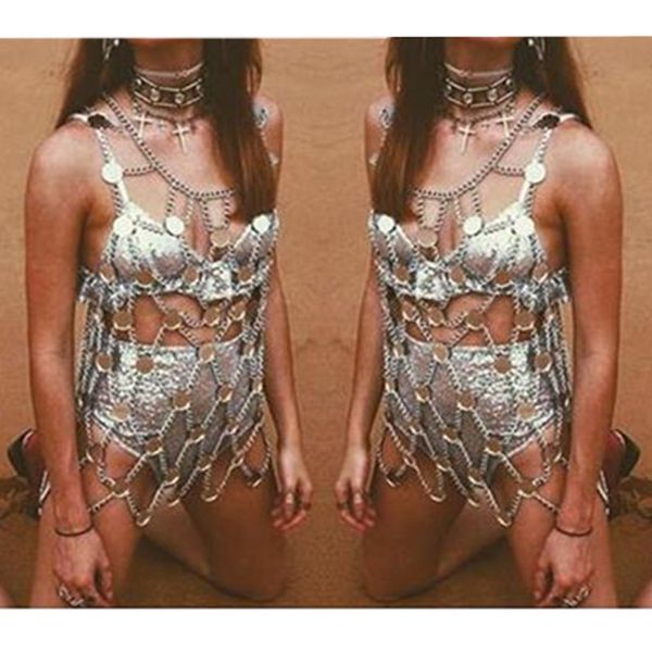 handmade body chain harness acrylic mirror sequins body chain beach party top, White
handmade body chain harness acrylic mirror sequins body chain beach party top, White