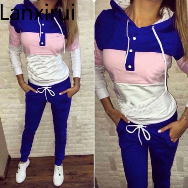 women two piece clothing set autumn tracksuit patchwork hoodie sweatshirt long pant jogger outfit set female sweat suit, Gray
women two piece clothing set autumn tracksuit patchwork hoodie sweatshirt long pant jogger outfit set female sweat suit, Gray