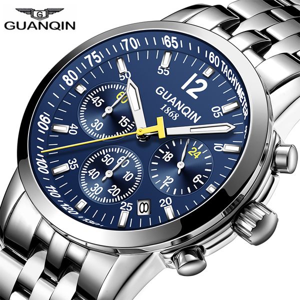 guanqin 2018 watch men business men watches waterproof clock quartz wristwatches chronograph erkek kol saati, Slivery;brown
guanqin 2018 watch men business men watches waterproof clock quartz wristwatches chronograph erkek kol saati, Slivery;brown