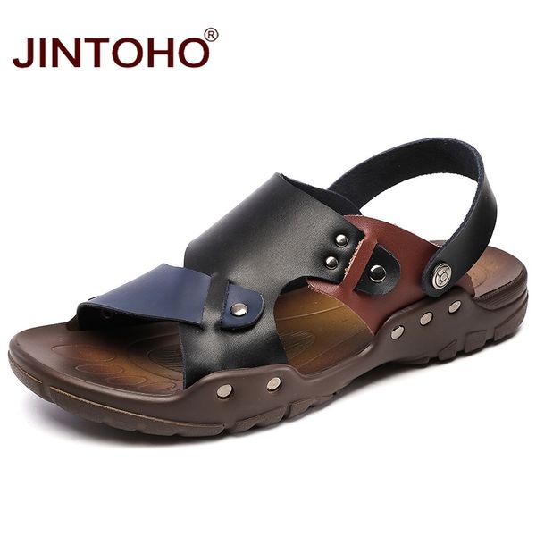 jintoho 2018 new sandals slippers genuine leather men sandals beach leather male casual beach shoes sandalias men, Black
jintoho 2018 new sandals slippers genuine leather men sandals beach leather male casual beach shoes sandalias men, Black