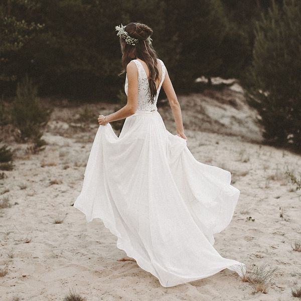 australian fall country garden wedding dresses lace waistcoat style boho wedding dresses for bride v back vintage chiffon beach bridal gown, White
australian fall country garden wedding dresses lace waistcoat style boho wedding dresses for bride v back vintage chiffon beach bridal gown, White