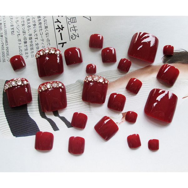 24pcs red rhinestone art tips full cover false toe fake nails manicure tools j51, Red;gold
24pcs red rhinestone art tips full cover false toe fake nails manicure tools j51, Red;gold