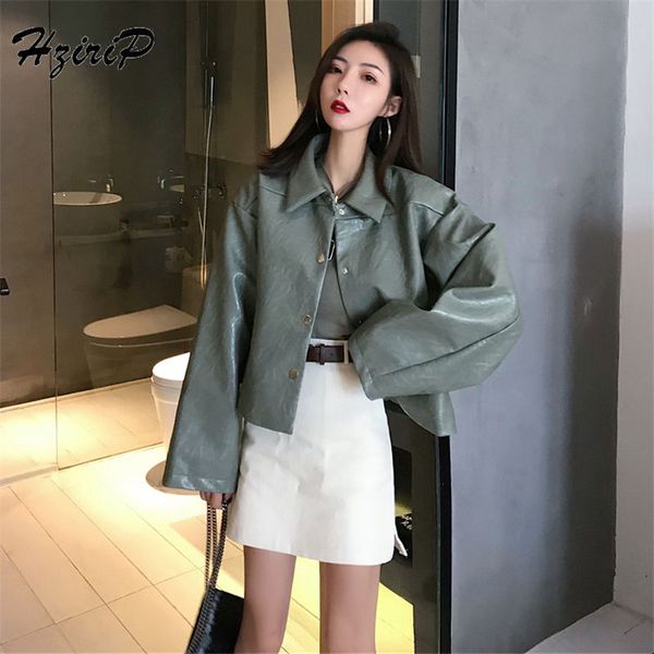 hzirip 2018 new autumn solid fashional women slim pu leather jackets female short coat single breasted black outwear simple
hzirip 2018 new autumn solid fashional women slim pu leather jackets female short coat single breasted black outwear simple