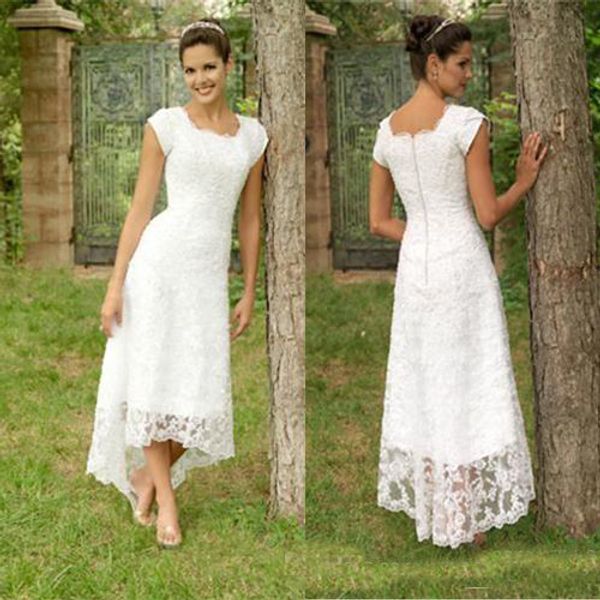 Full Lace Hi-Lo Wedding Dresses 2018 Country Style A line Scoop Teal Length Bridal Gowns for Wedding Plus Size Wedding Dresses Custom Made
Full Lace Hi-Lo Wedding Dresses 2018 Country Style A line Scoop Teal Length Bridal Gowns for Wedding Plus Size Wedding Dresses Custom Made