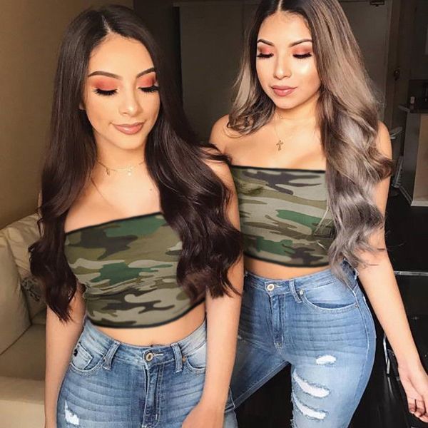 women t-shirt new strapless bustier crop bodycon bandeau camisole slash neck tank camouflage tube, Black;white
women t-shirt new strapless bustier crop bodycon bandeau camisole slash neck tank camouflage tube, Black;white
