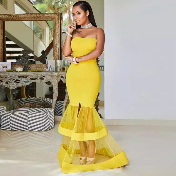 custom made mermaid bridesmaid dresses strapless tulle front split africa prom gown elastic satin black women's party dress, White;pink
custom made mermaid bridesmaid dresses strapless tulle front split africa prom gown elastic satin black women's party dress, White;pink