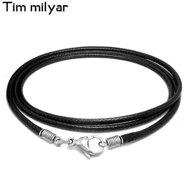 tim milyar men necklace pu leather black wax rope width 2.5mm necklaces chain punk style fashion jewelry handmade gift for men, Silver
tim milyar men necklace pu leather black wax rope width 2.5mm necklaces chain punk style fashion jewelry handmade gift for men, Silver