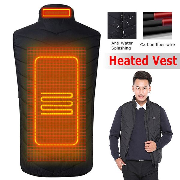 men electric battery heating usb heated sleeveless zipper vest winter warm outdoor solid jacket fs99, Black;white
men electric battery heating usb heated sleeveless zipper vest winter warm outdoor solid jacket fs99, Black;white