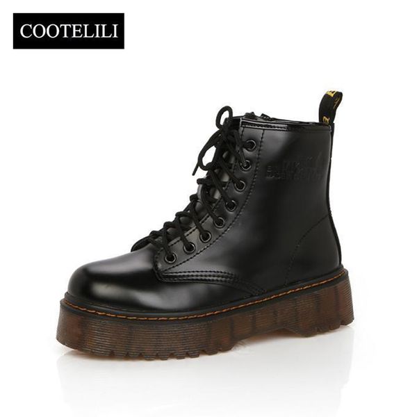 cootelili botas women motorcycle ankle boots wedges female lace up platforms autumn winter leather oxford shoes woman high heels, Black
cootelili botas women motorcycle ankle boots wedges female lace up platforms autumn winter leather oxford shoes woman high heels, Black