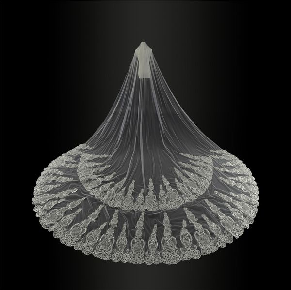 white ivory wedding veils lace appliques sequins one layers cathedral length long bridal veil custom made wedding accessories, Black
white ivory wedding veils lace appliques sequins one layers cathedral length long bridal veil custom made wedding accessories, Black