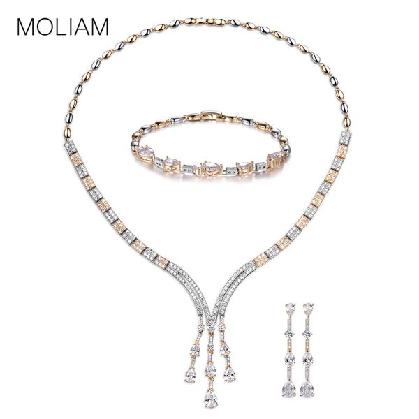 moliam bridal jewelry sets for women accessories cubic zircon crystal necklace bracelet long earrings set wedding gift mlt806, Silver
moliam bridal jewelry sets for women accessories cubic zircon crystal necklace bracelet long earrings set wedding gift mlt806, Silver