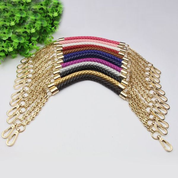 short 50cm metal gold chain replacement straps colorful pu leather purse handles for small handbags diy bags accessories, Black
short 50cm metal gold chain replacement straps colorful pu leather purse handles for small handbags diy bags accessories, Black
