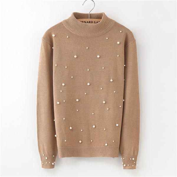 2018 new pearl beading turtleneck slim sweater sweet candy color women pullovers knit jumper long sleeve casual solid sweater pu, White;black
2018 new pearl beading turtleneck slim sweater sweet candy color women pullovers knit jumper long sleeve casual solid sweater pu, White;black