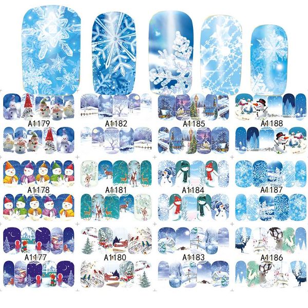 12 designs/set merry christmas snowman water sticker nail art tips beauty full cover nails foils xmas gift saa1177-1188, Black
12 designs/set merry christmas snowman water sticker nail art tips beauty full cover nails foils xmas gift saa1177-1188, Black