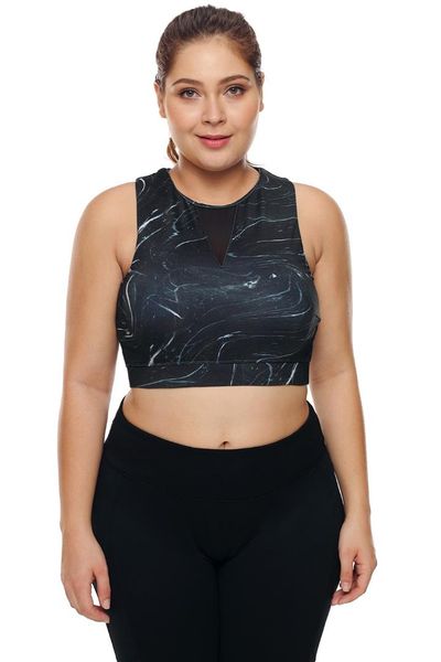 high neck sport running yoga bras plus size workout tank women fitness mesh insert, White;black
high neck sport running yoga bras plus size workout tank women fitness mesh insert, White;black
