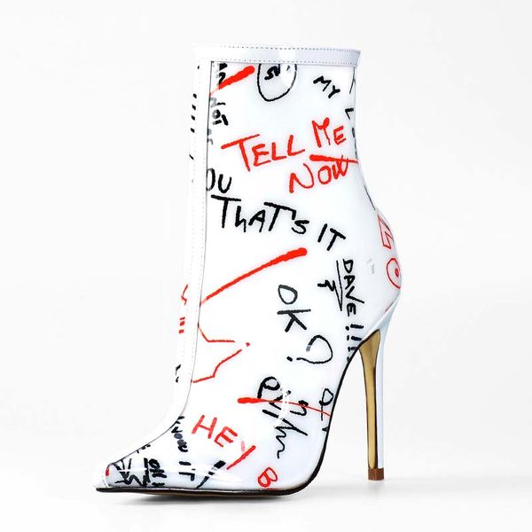 ankle boots for women spring autumn high heel perspex shoes clear pvc letter graffiti letters women ankle boots white, Black
ankle boots for women spring autumn high heel perspex shoes clear pvc letter graffiti letters women ankle boots white, Black