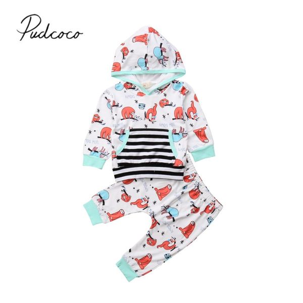 2018 brand new 0-24m infant baby girls boys pocket clothes sets 2pcs hooded pullover cartoon bradypod sweatshirt + long pant, White
2018 brand new 0-24m infant baby girls boys pocket clothes sets 2pcs hooded pullover cartoon bradypod sweatshirt + long pant, White
