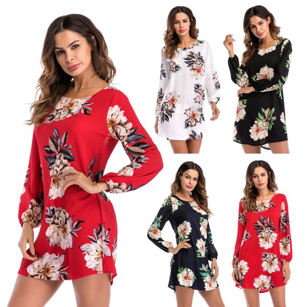 spring new arrived women's elegant flower printed chiffon dress o-neck beach dress mini print dress s-3xl, Black
spring new arrived women's elegant flower printed chiffon dress o-neck beach dress mini print dress s-3xl, Black