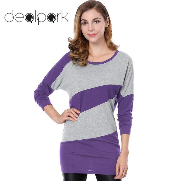 new women autumn basic long t-shirt contrast color splicing o neck long sleeve plus size slim casual pullover, White
new women autumn basic long t-shirt contrast color splicing o neck long sleeve plus size slim casual pullover, White