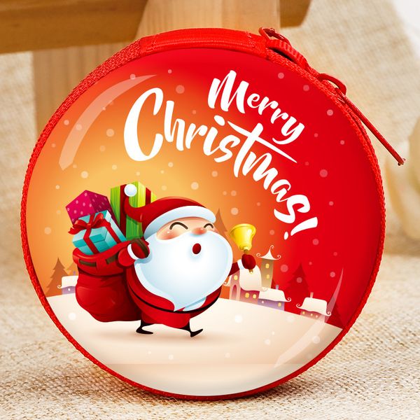 

santa claus cartoon metal mini money box coin purse creative children's toys merry christmas snowman pendant gift for kids