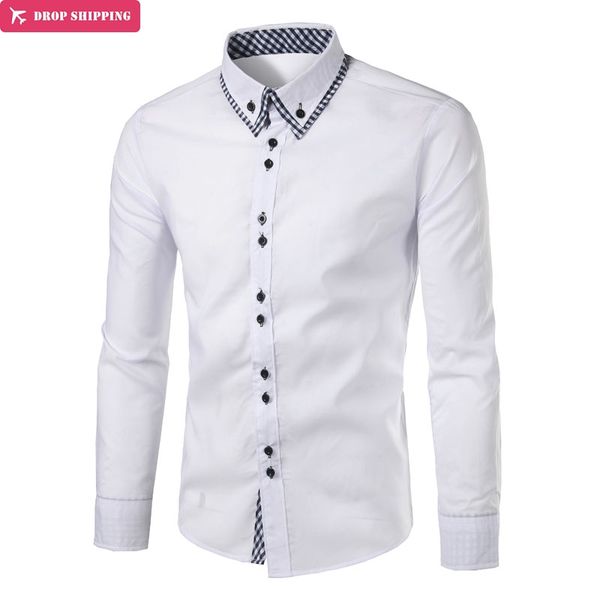 brand 2018 fashion male shirt long-sleeves classic checkered cloth decoration mens dress shirts slim men shirt, White;black
brand 2018 fashion male shirt long-sleeves classic checkered cloth decoration mens dress shirts slim men shirt, White;black