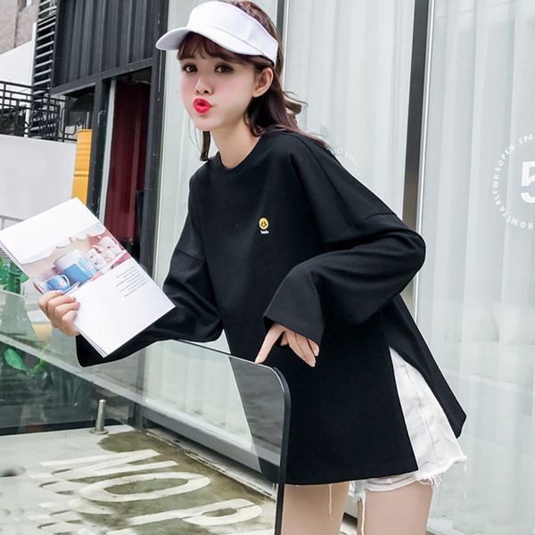 2018 autumn women korean style chic t-shirt o-neck tee shirt femme letter embroidery harajuku loose long sleeve t-shirts female, White
2018 autumn women korean style chic t-shirt o-neck tee shirt femme letter embroidery harajuku loose long sleeve t-shirts female, White