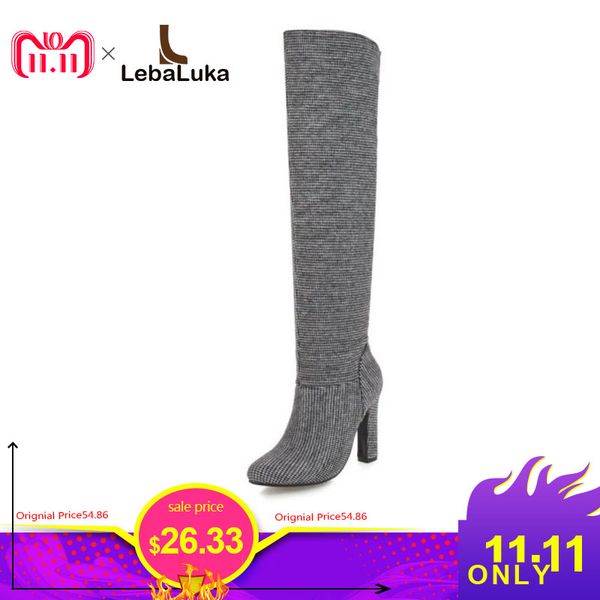 lebaluka women plush fur knee high boots fashion zipper winter warm shoes women high heel boots party shoes size 34-43, Black
lebaluka women plush fur knee high boots fashion zipper winter warm shoes women high heel boots party shoes size 34-43, Black