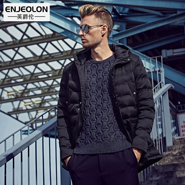 enjeolon brand cotton padded hooded jacket men,windproof parka men clothing,thick quilted black hoodies coat male wt0226
enjeolon brand cotton padded hooded jacket men,windproof parka men clothing,thick quilted black hoodies coat male wt0226