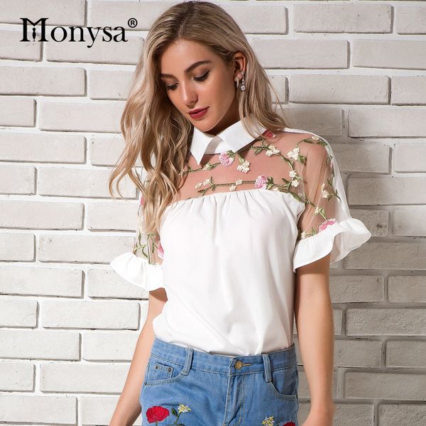 white chiffon blouses for women 2018 summer new arrivals short sleeve floral embroidery shirts ladies peter pan collar
white chiffon blouses for women 2018 summer new arrivals short sleeve floral embroidery shirts ladies peter pan collar